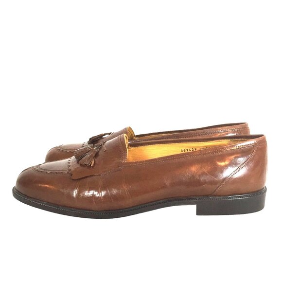 Handmade Italian Mens Brown Leather Loafers Tassel 15EEE DiMitri - Picture 11 of 14